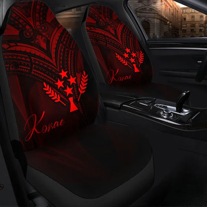 Kosrae State Car Seat Cover - Red Color Cross Style