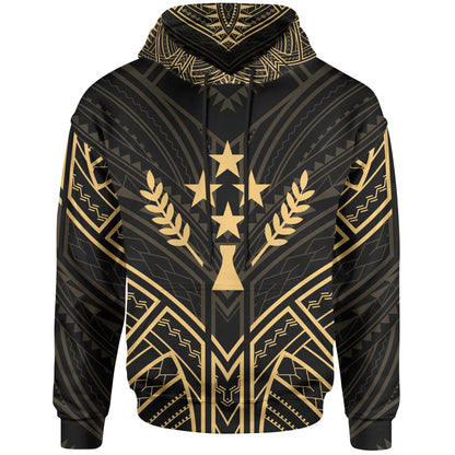 Kosrae State Hoodie - Kosrae State Seal Gold Tribal Patterns