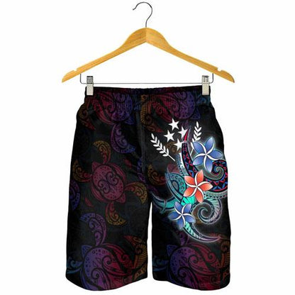 Kosrae State Men Shorts - Plumeria Flowers Style