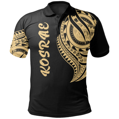 Kosrae State Polo Shirt - Kosrae State Tatau Gold Patterns