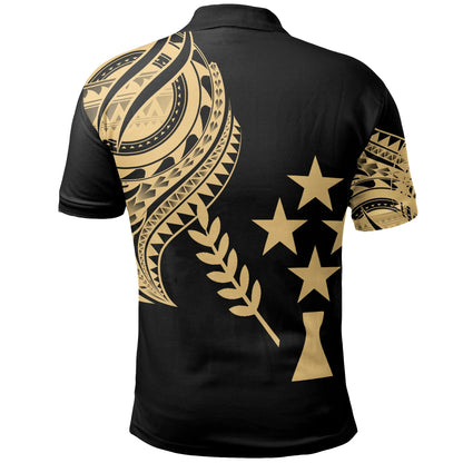 Kosrae State Polo Shirt - Kosrae State Tatau Gold Patterns