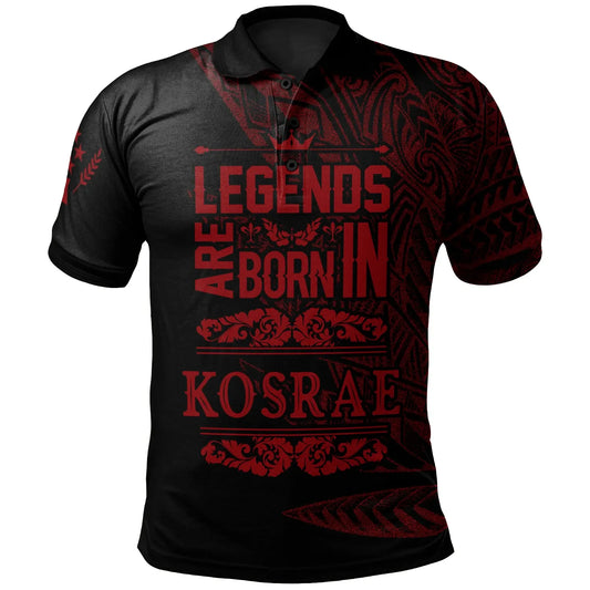 Kosrae State Polo Shirt - Legends Are Born In Red Color