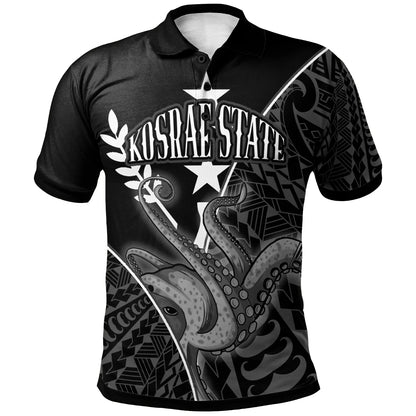 Kosrae State Polo Shirt - Octopus Style White Color