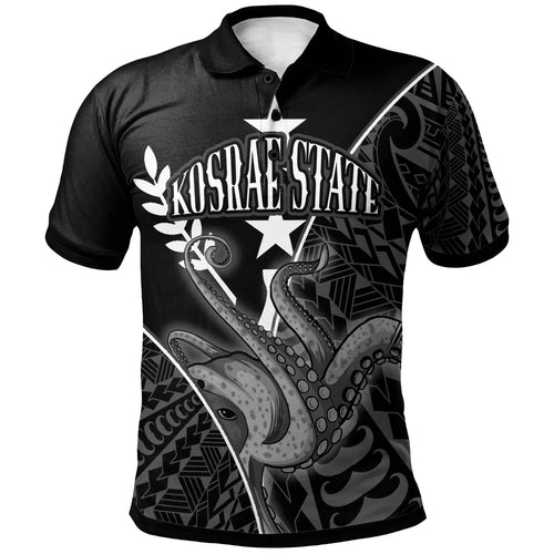 Kosrae State Polo Shirt - Octopus Style White Color