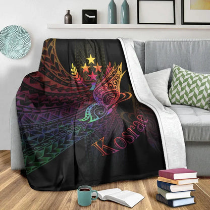Kosrae State Premium Blanket - Butterfly Polynesian Style