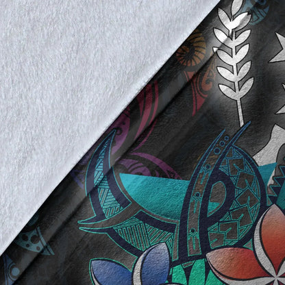 Kosrae State Premium Blanket - Plumeria Flowers Style
