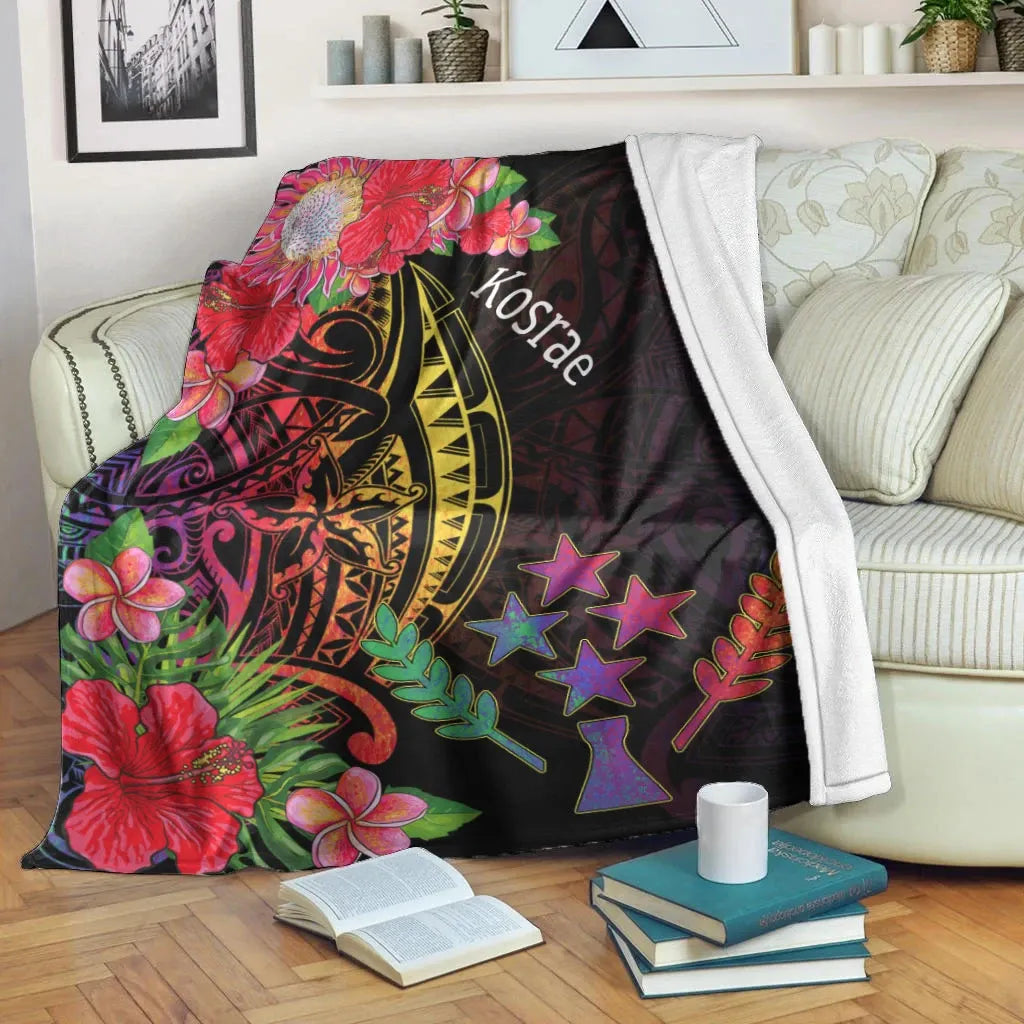 Kosrae State Premium Blanket - Tropical Hippie Style