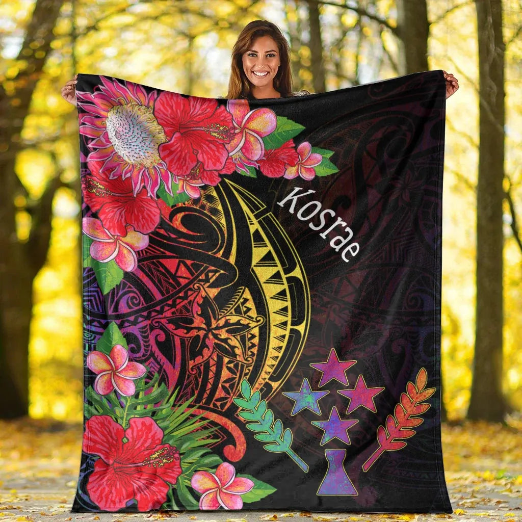 Kosrae State Premium Blanket - Tropical Hippie Style