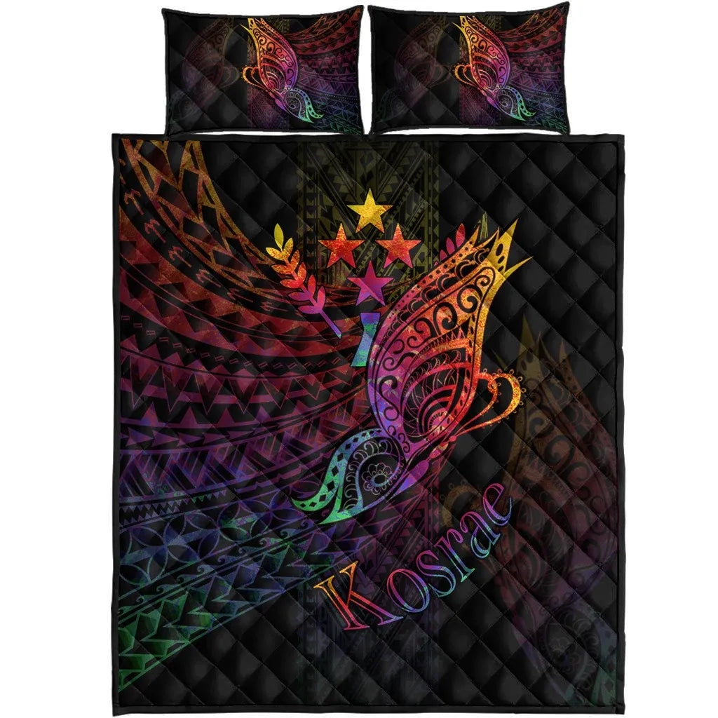 Kosrae State Quilt Bed Set - Butterfly Polynesian Style