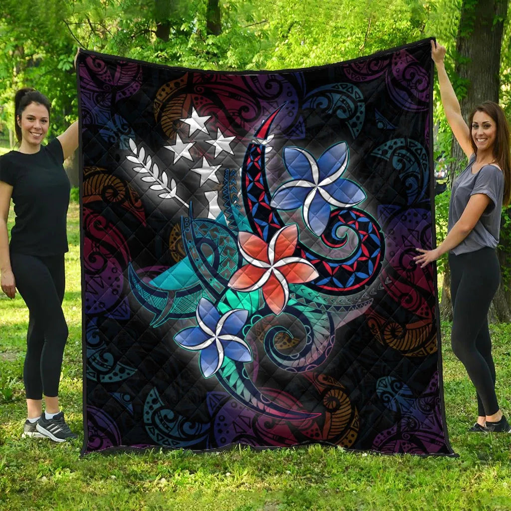Kosrae State Quilt - Plumeria Flowers Style