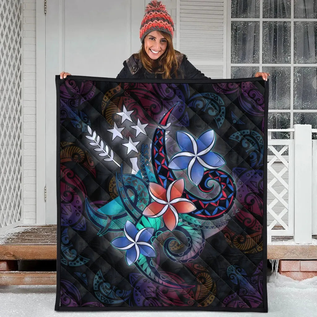 Kosrae State Quilt - Plumeria Flowers Style