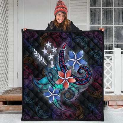 Kosrae State Quilt - Plumeria Flowers Style