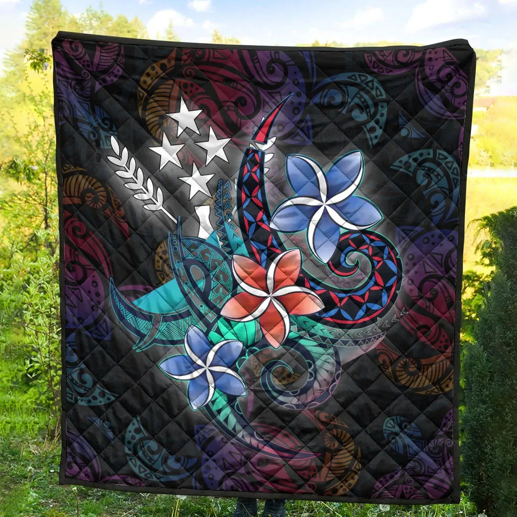 Kosrae State Quilt - Plumeria Flowers Style