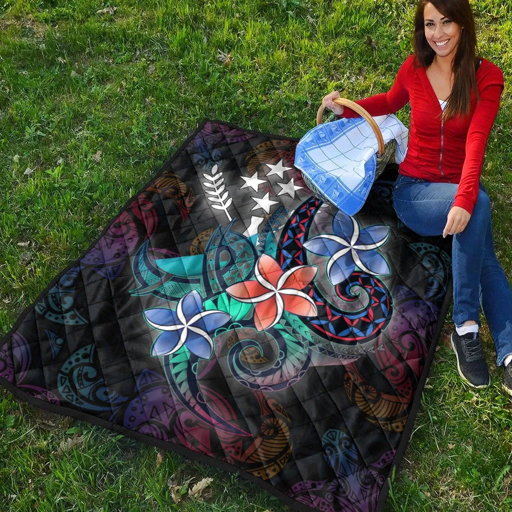 Kosrae State Quilt - Plumeria Flowers Style