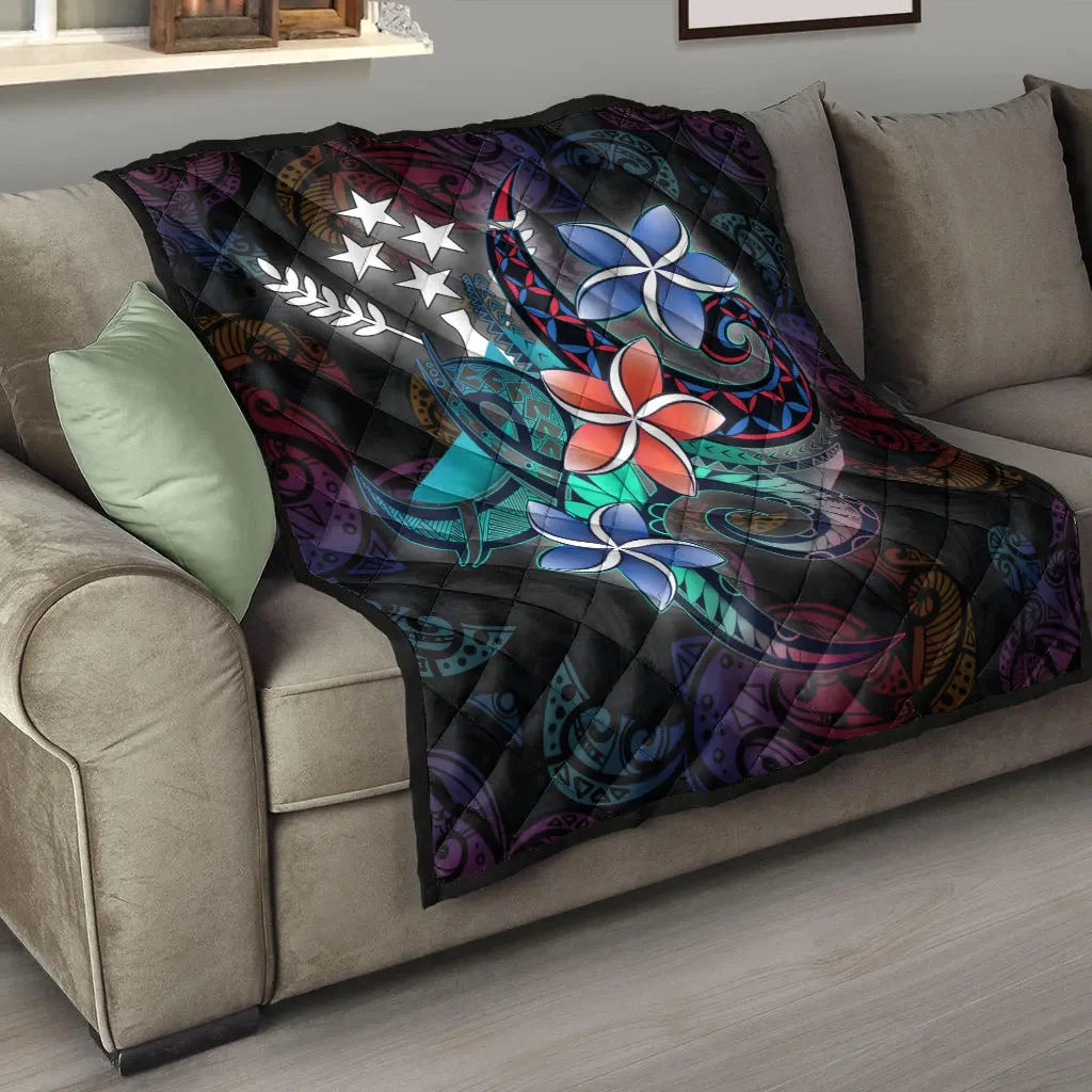 Kosrae State Quilt - Plumeria Flowers Style