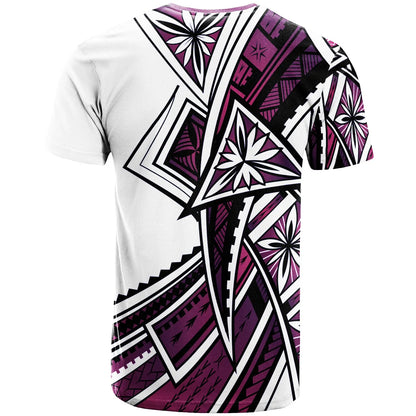 Kosrae T-Shirt - Tribal Flower Special Pattern Purple Color
