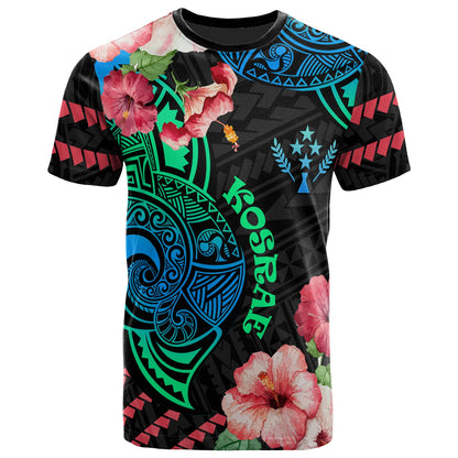 Kosrae T-Shirt - Polynesian Pride with Hibicus Flower Tribal Pattern