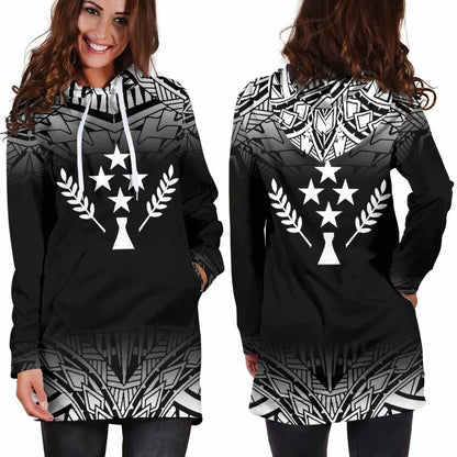 Kosrae Female Hoodie Dress - Black Fog Style