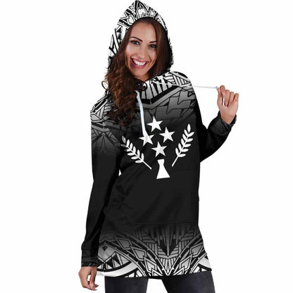 Kosrae Female Hoodie Dress - Black Fog Style