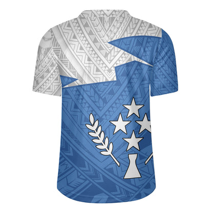 Kosrae Rugby Jersey Polynesian Tattoo Flag And Coat Of Arms