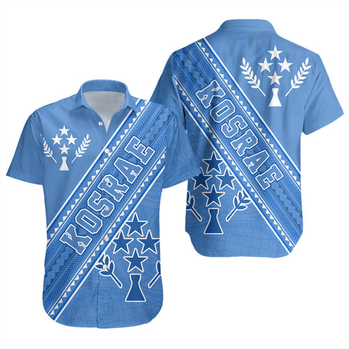 Kosrae Short Sleeve Shirt Flag And Coat Of Arms