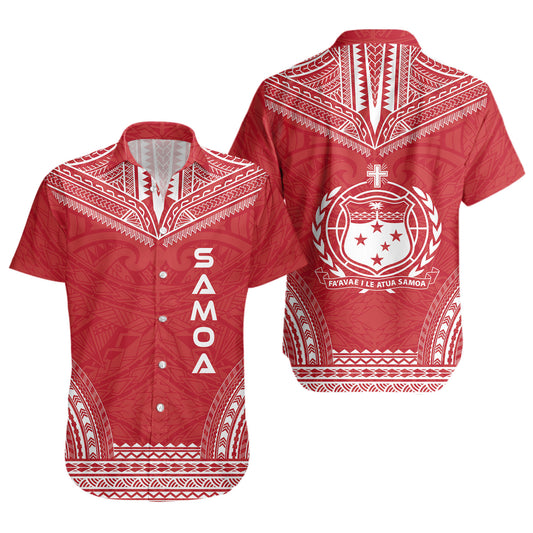 Samoa Polynesian Chief Short Sleeve Shirt - Flag Version