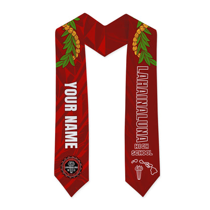 Hawaii Graduation Stole Custom Lahainaluna High School Polynesian Lei