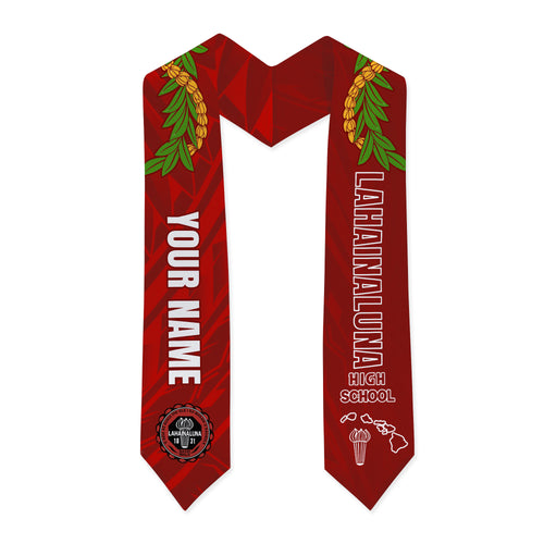 Hawaii Graduation Stole Custom Lahainaluna High School Polynesian Lei