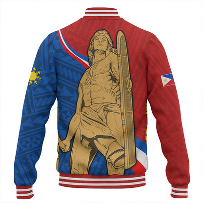 Philippines Filipinos Baseball Jacket Lapu-Lapu Hero With Polynesian Pattern