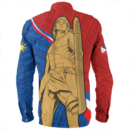 Philippines Filipinos Long Sleeve Shirt Lapu-Lapu Hero With Polynesian Pattern