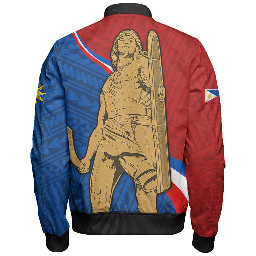 Philippines Filipinos Bomber Jacket Lapu-Lapu Hero With Polynesian Pattern