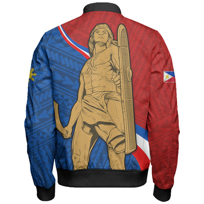 Philippines Filipinos Bomber Jacket Lapu-Lapu Hero With Polynesian Pattern