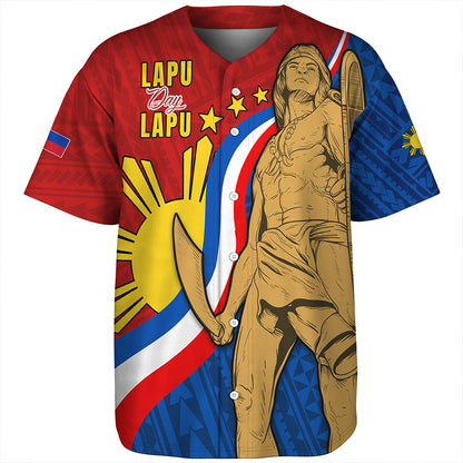 Philippines Filipinos Baseball Shirt Lapu-Lapu Hero With Polynesian Pattern