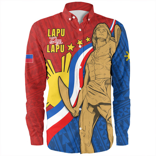 Philippines Filipinos Long Sleeve Shirt Lapu-Lapu Hero With Polynesian Pattern
