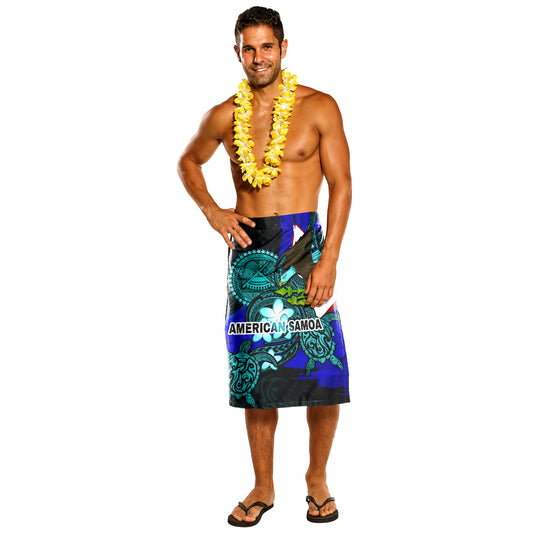 American Samoa Lavalava - Custom American Samoa Pride Bald Eagle And Turtles Polynesian Patterns