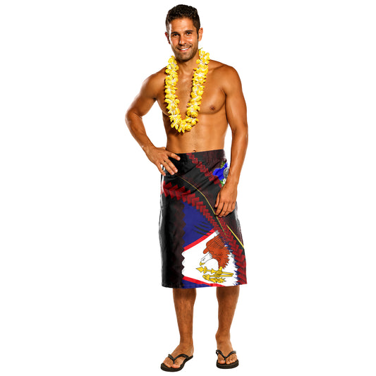 American Samoa Lavalava - Custom American Samoa State Flag And Marijuana Leaf Polynesian Style