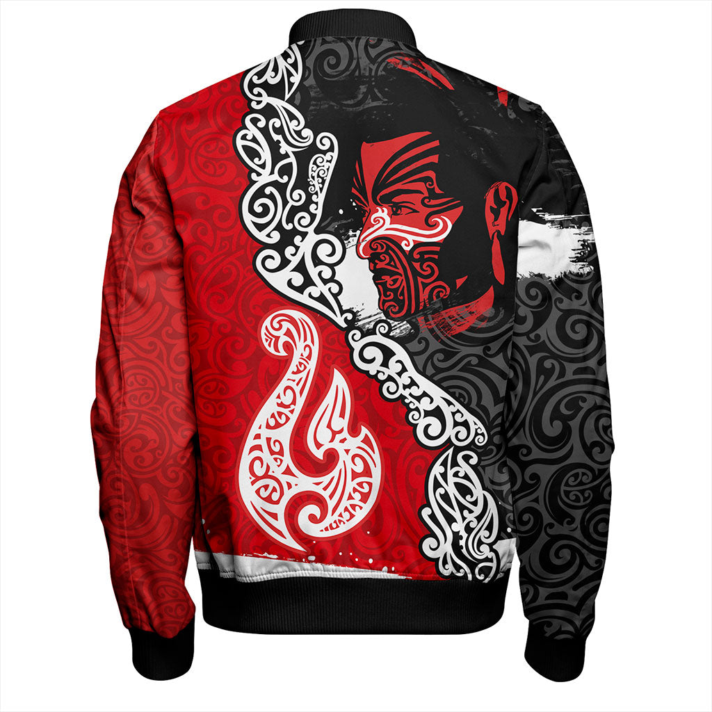 New Zealand Bomber Jacket Maori People Of New Zealand Grunge Pattern