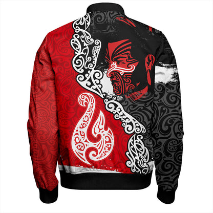 New Zealand Bomber Jacket Maori People Of New Zealand Grunge Pattern