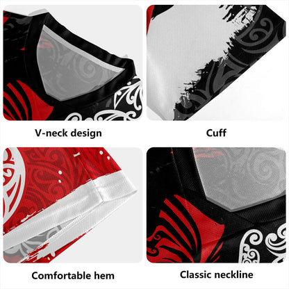 New Zealand Rugby Jersey Maori People Of New Zealand Grunge Pattern