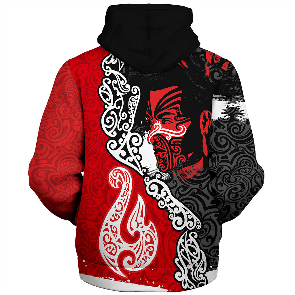 New Zealand Sherpa Hoodie Maori People Of New Zealand Grunge Pattern