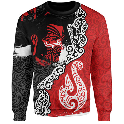 New Zealand Sweatshirt Maori People Of New Zealand Grunge Pattern