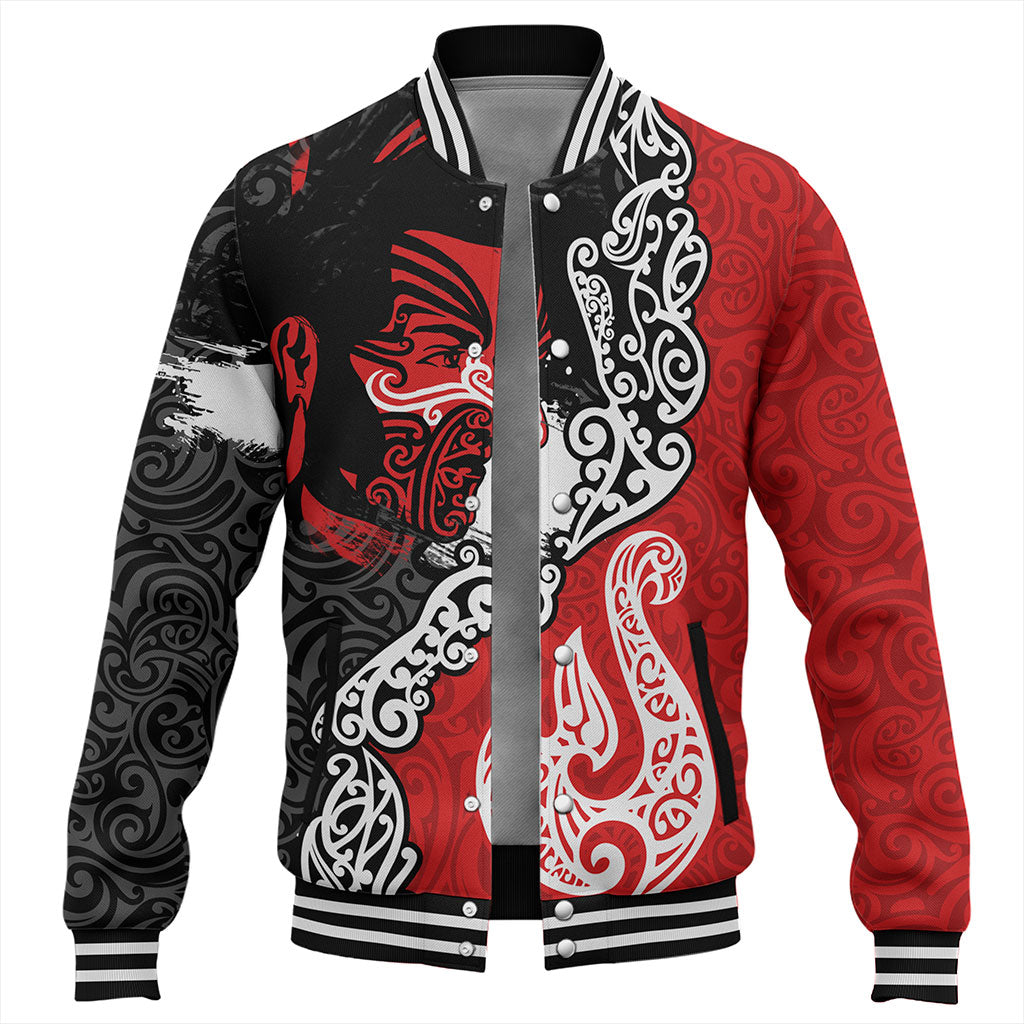 New Zealand Baseball Jacket Maori People Of New Zealand Grunge Pattern