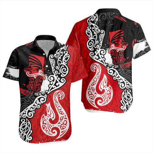New Zealand Short Sleeve Shirt Maori People Of New Zealand Grunge Pattern