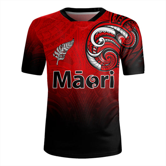 New Zealand Rugby Jersey Maori Silver Fern Tribal Style