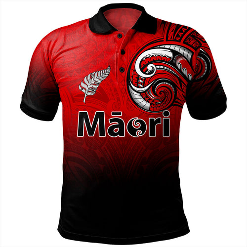 New Zealand Polo Shirt Maori Silver Fern Tribal Style