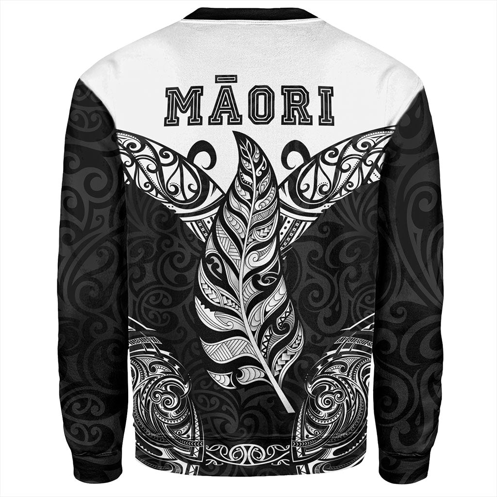 New Zealand Sweatshirt Maori Silver Fern Tattoo Tribal