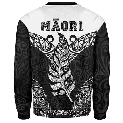 New Zealand Sweatshirt Maori Silver Fern Tattoo Tribal
