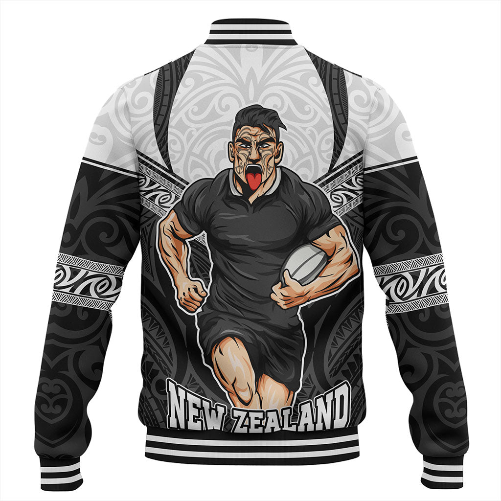 New Zealand Baseball Jacket Rugby Maori Tribal Sport Style