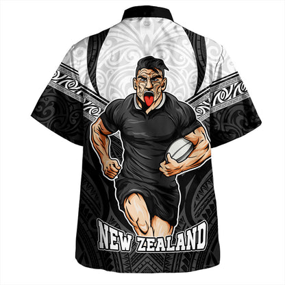 New Zealand Hawaiian Shirt Rugby Maori Tribal Sport Style