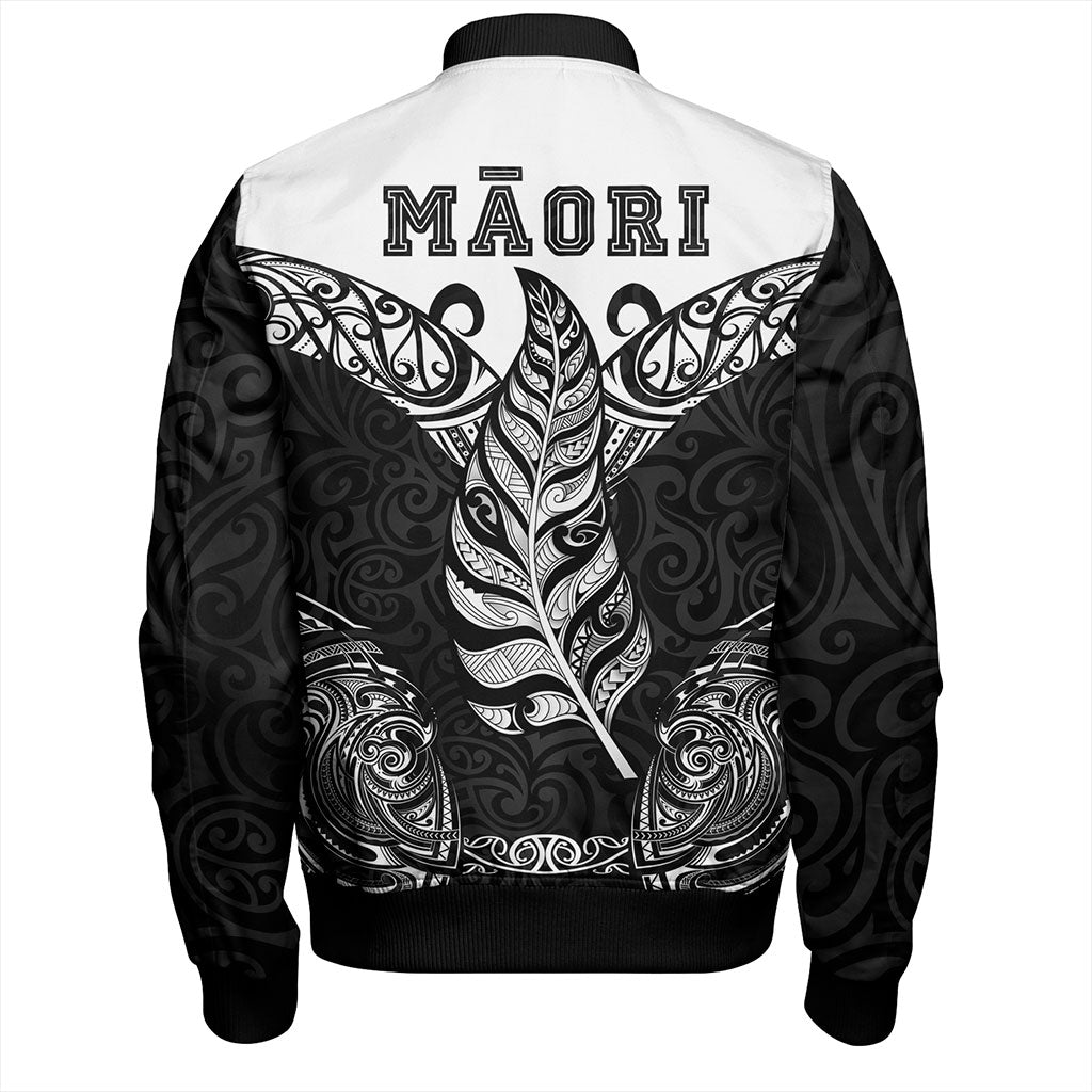 New Zealand Bomber Jacket Maori Silver Fern Tattoo Tribal